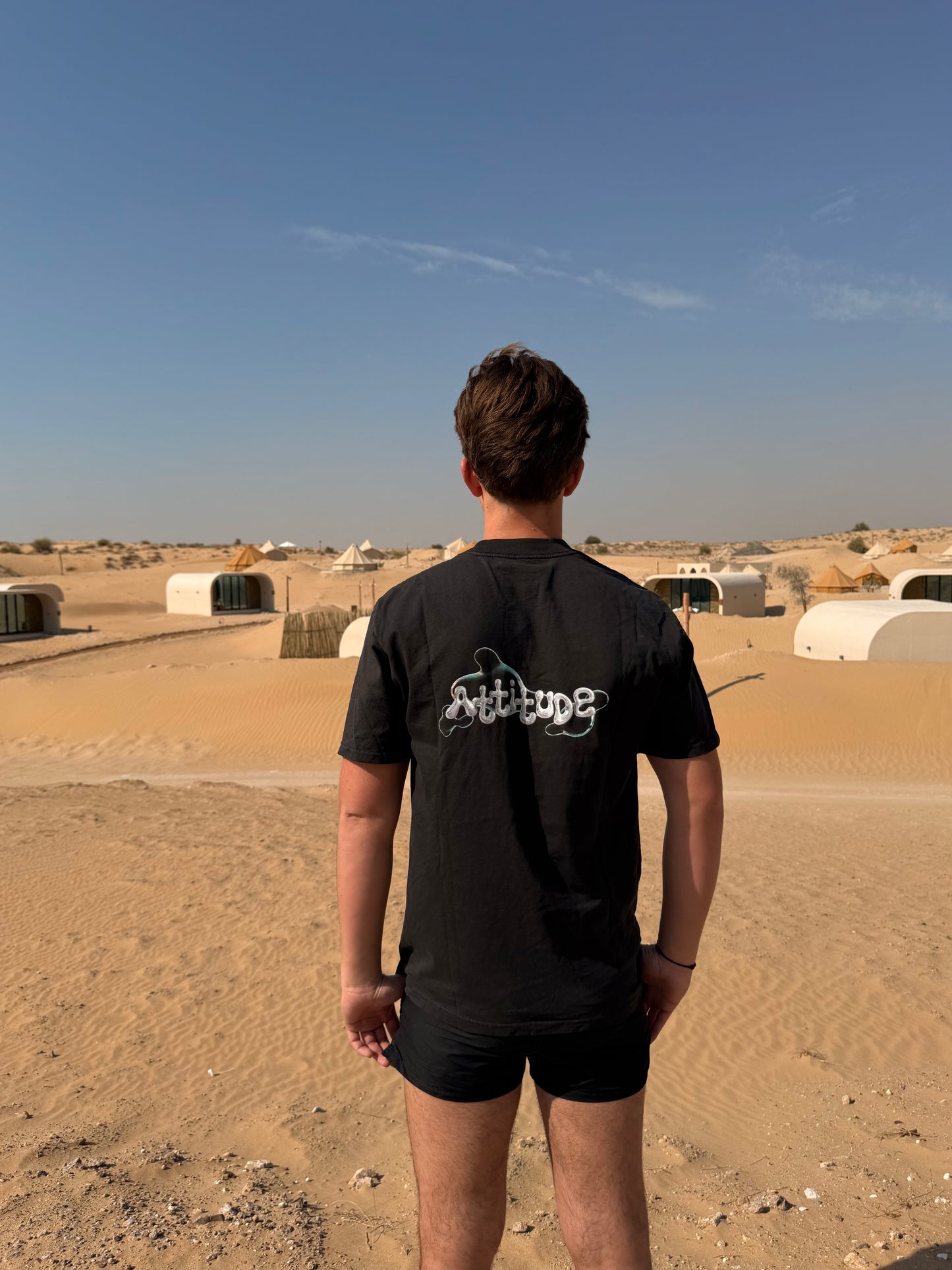 Futurist Oversized Backprint T-shirt Grijs